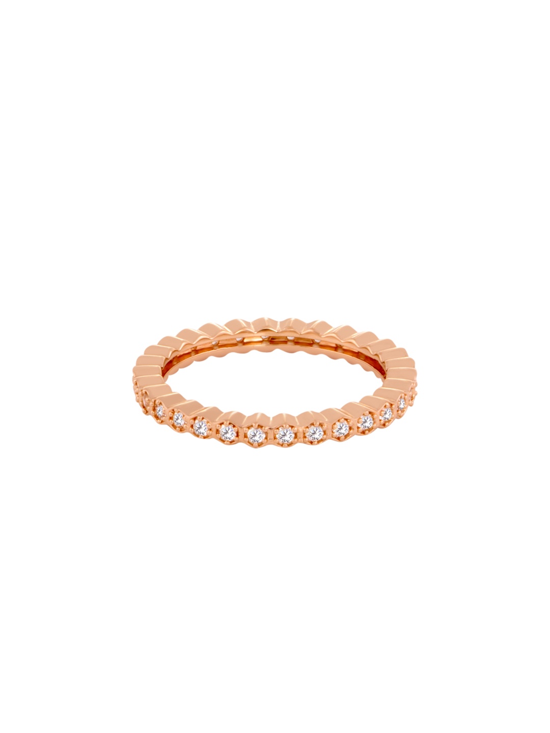 

TALISMAN Handcrafted Rose-Gold Plated and Cubic Zirconia Studded Finger Ring