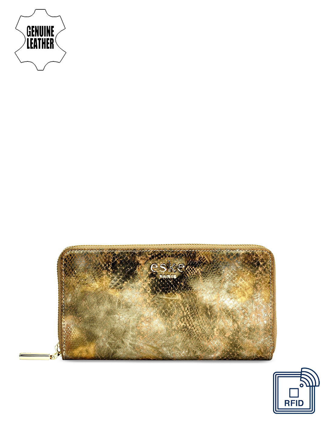 

Eske Women Green Printed Zip Around Wallet