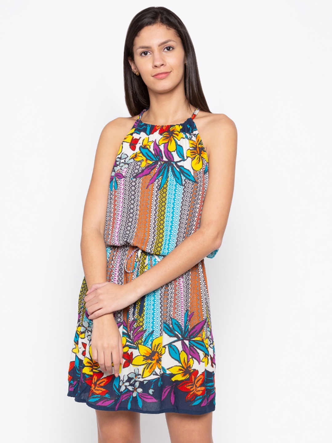 

Globus Women Multicoloured Printed Fit and Flare Dress, Multi
