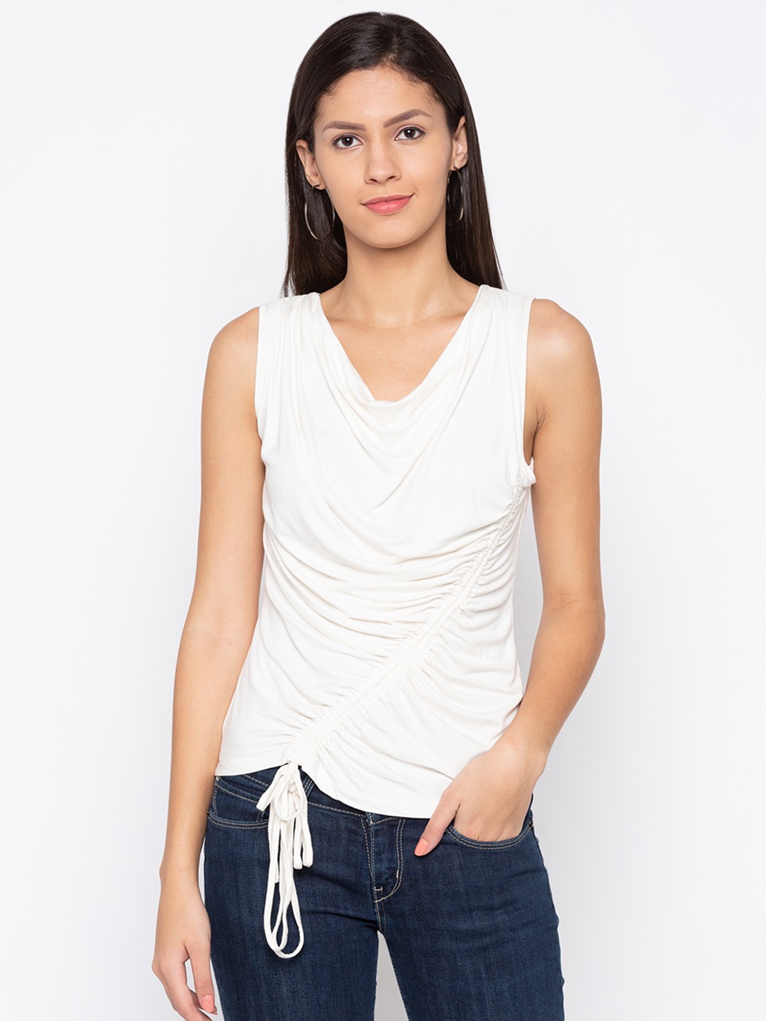 

Globus Women Off-White Solid Top
