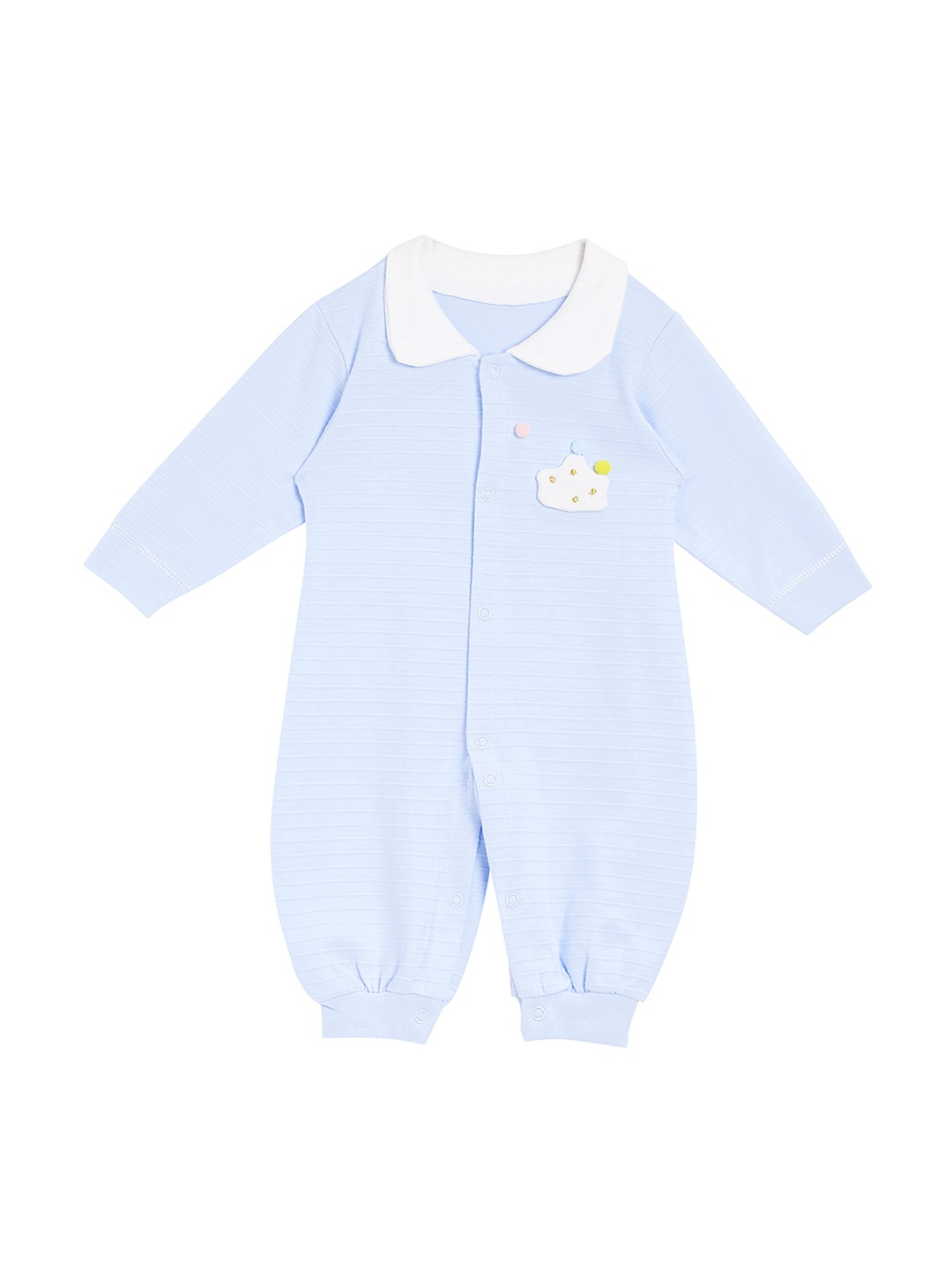 

Camey Kids Blue Striped Romper