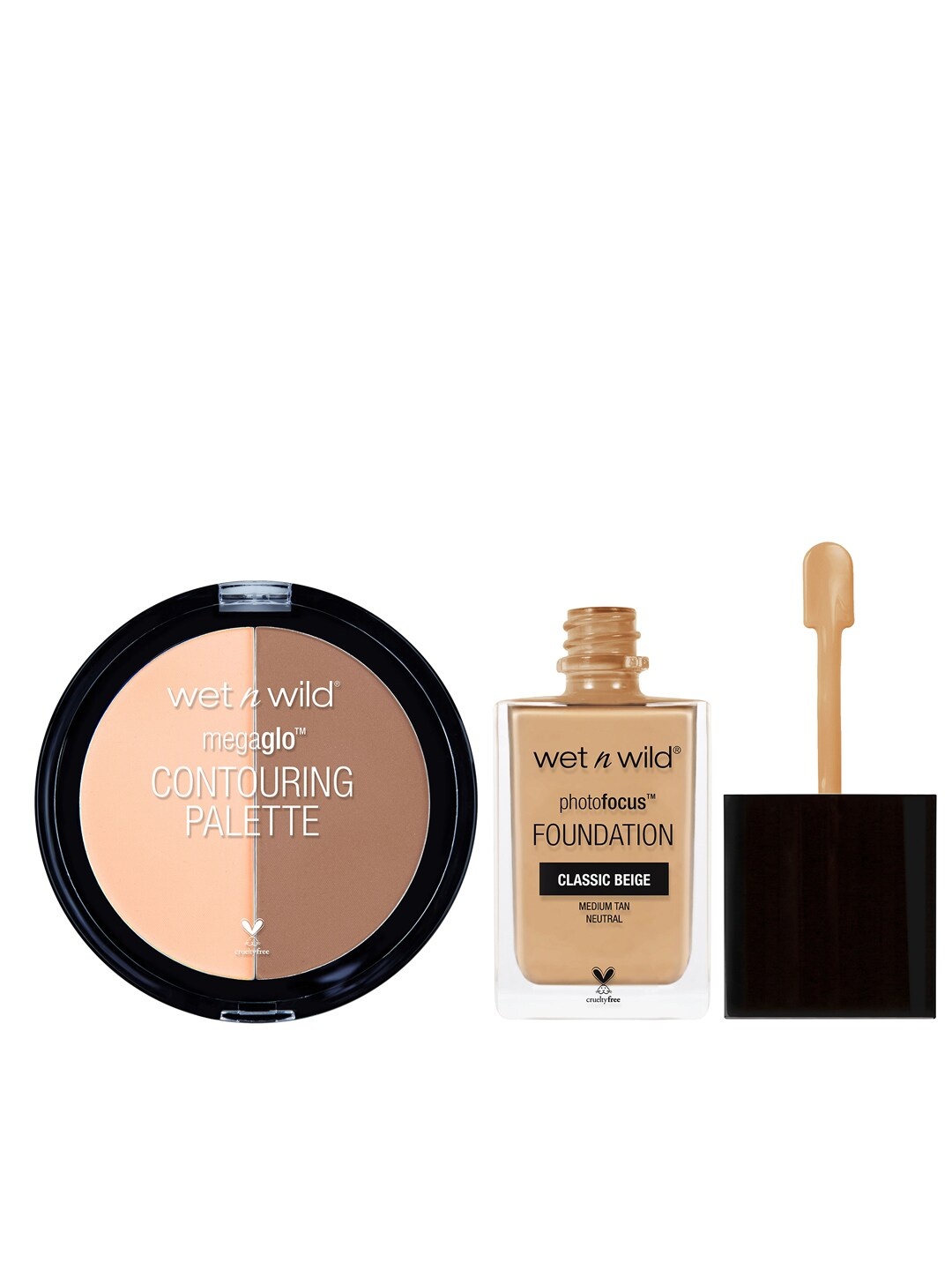 

Wet n Wild Sustainable Dulce De Leche MegaGlo Contouring Palette & Photo Focus Foundation, Beige