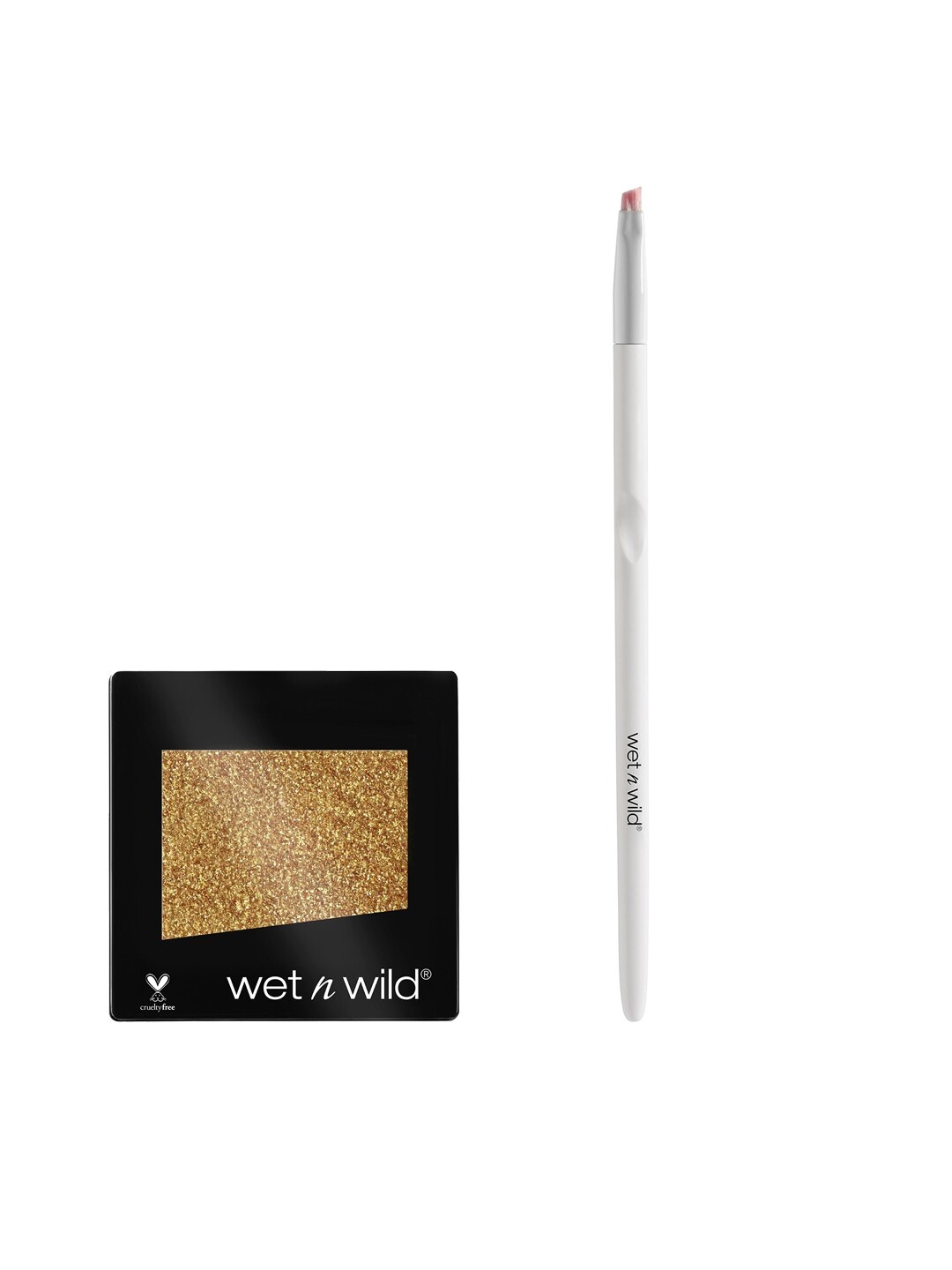 

Wet n Wild Sustainable Color Icon Single Eyeshadow E354C & Angled Liner Makeup Brush E781B Kit, White