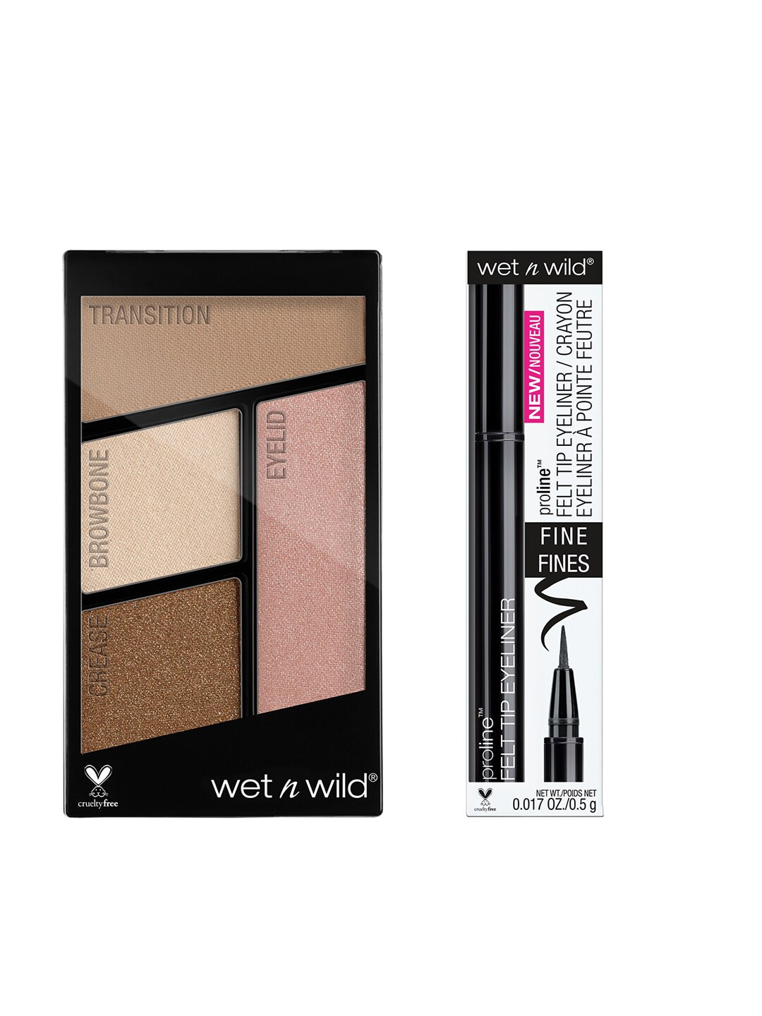 

Wet n Wild Sustainable Set Of Eyeshadow Quads & Eyeliner, Black