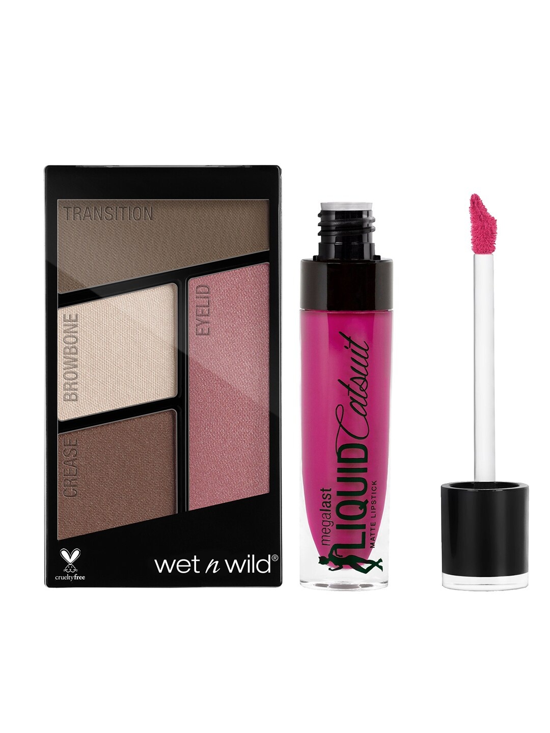 

Wet n Wild Sustainable Set Of Eyeshadow Quads & Matte Lipstick, Magenta