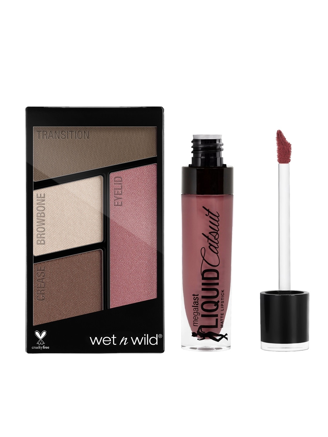 

Wet n Wild Sustainable Set Of Eyeshadow Quads & Matte Lipstick, Pink