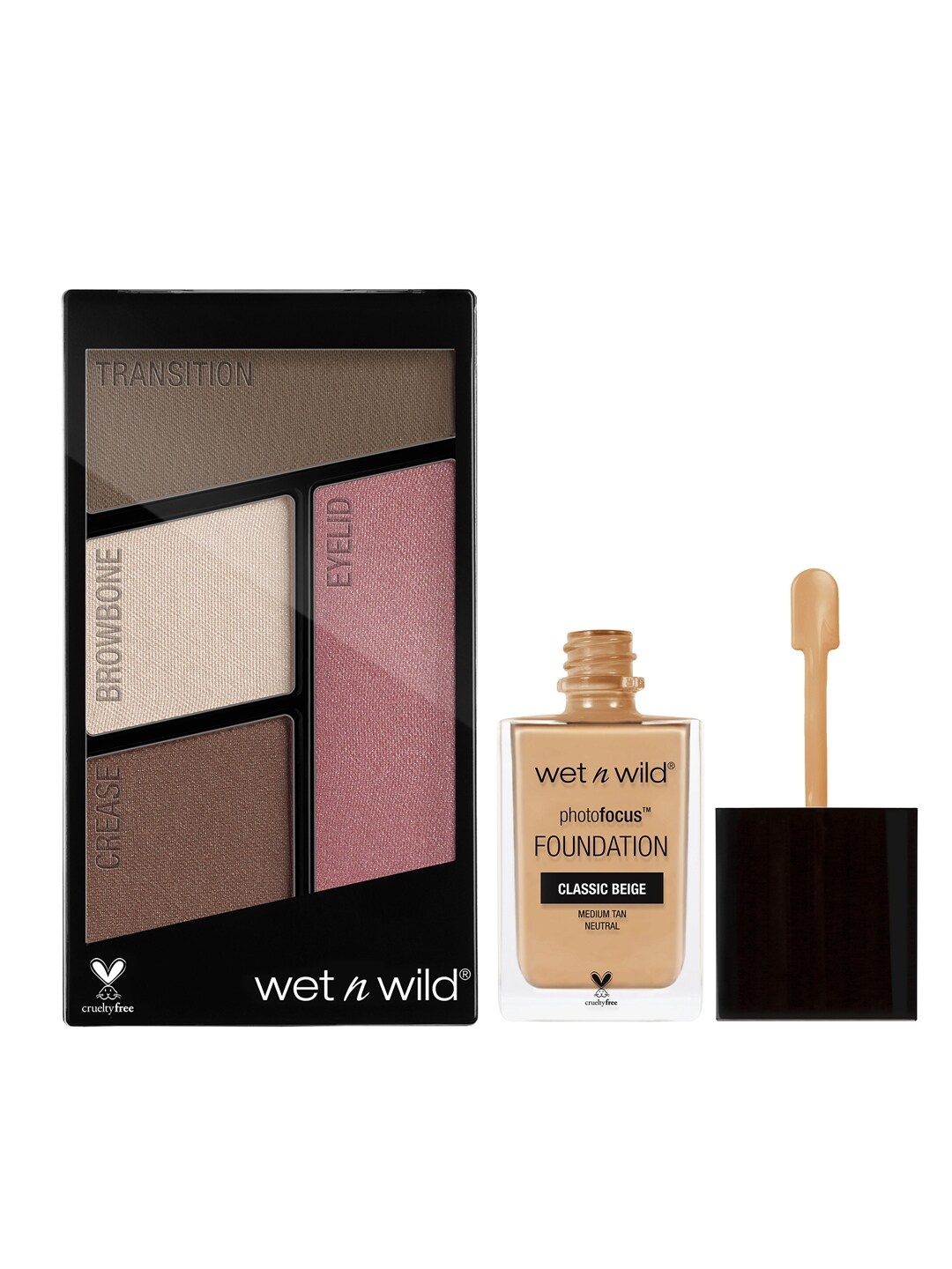 

Wet n Wild Sustainable Set Of Eyeshadow & Foundation, Beige