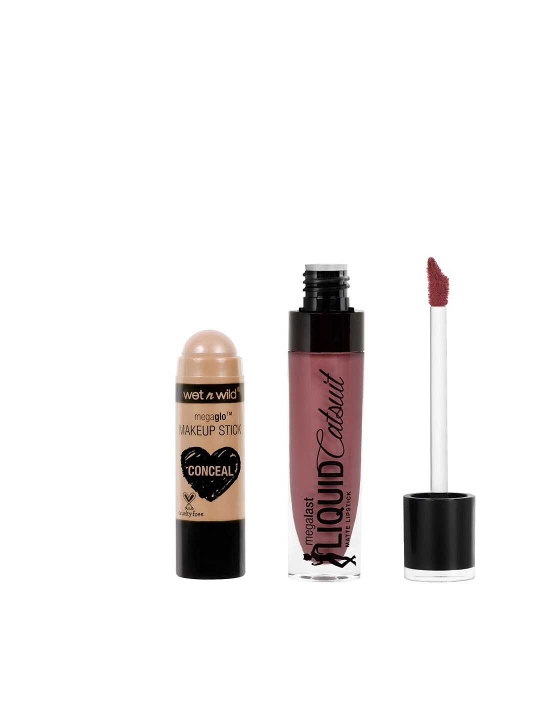 

Wet n Wild Sustainable Set of Rebel Rose Lipstick & MegaGlo Makeup Stick Concealer, Pink