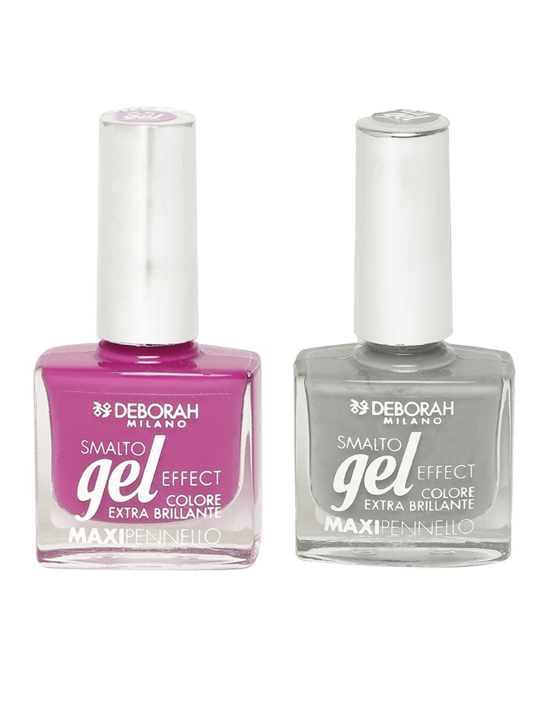 

Deborah Set of Milano Smalto Gel Effect Maxipennello Dark Grey & Doll's Pink Nail Polishes