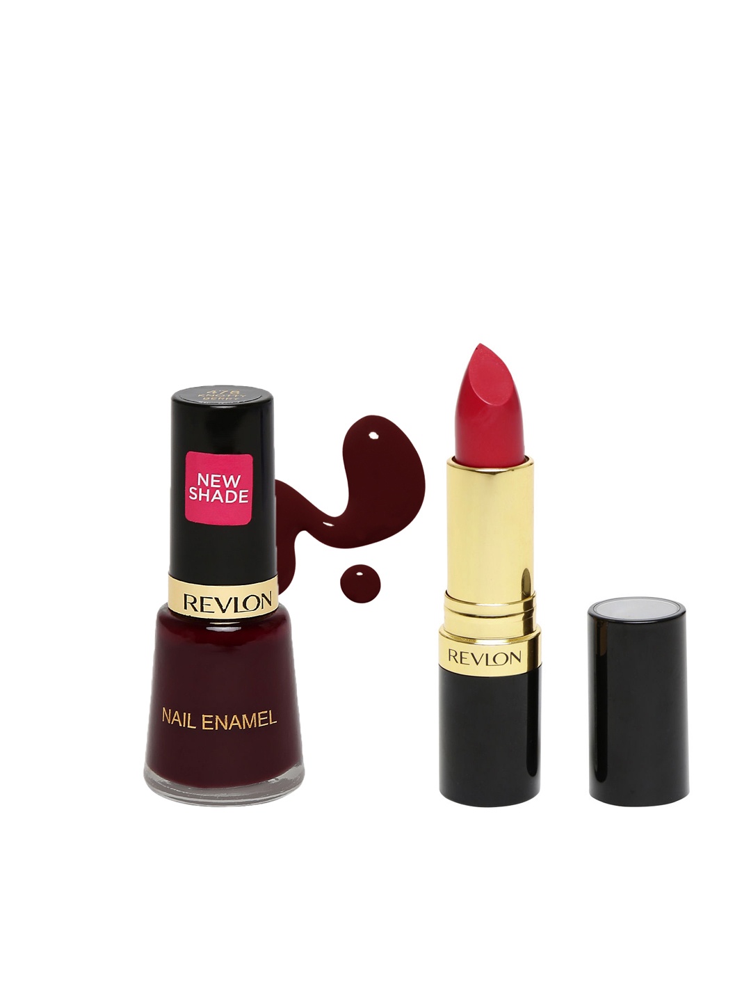 

Revlon Nail Enamel - Bride's Glee & Super Lustrous Matte Lipstick - Look At Me, Red