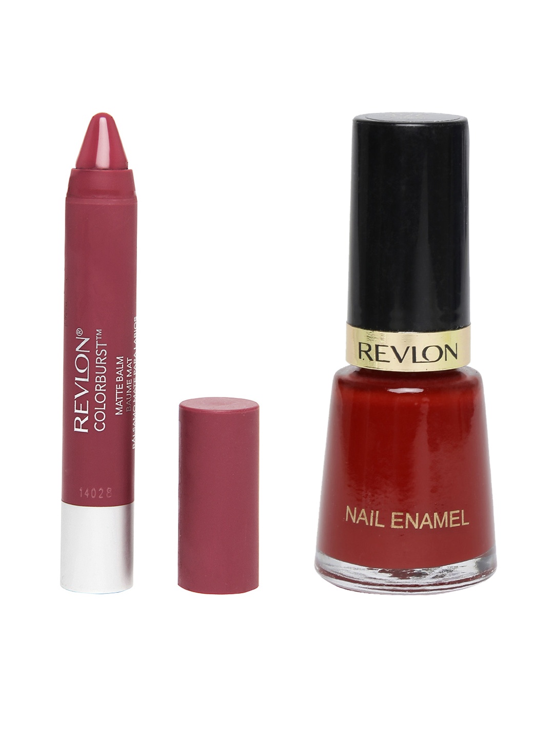 

Revlon Set of Colorburst Sultry Sulfureuse Matte Lip Crayon & Red Fiesta Nail Enamel, Pink
