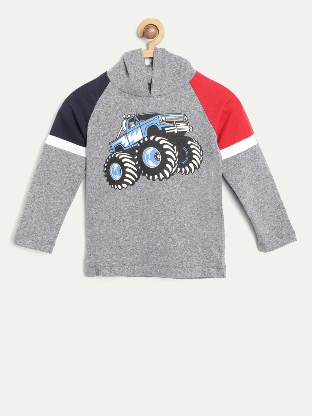 

Lazy Shark Girls Grey Melange Printed Sweatshirt