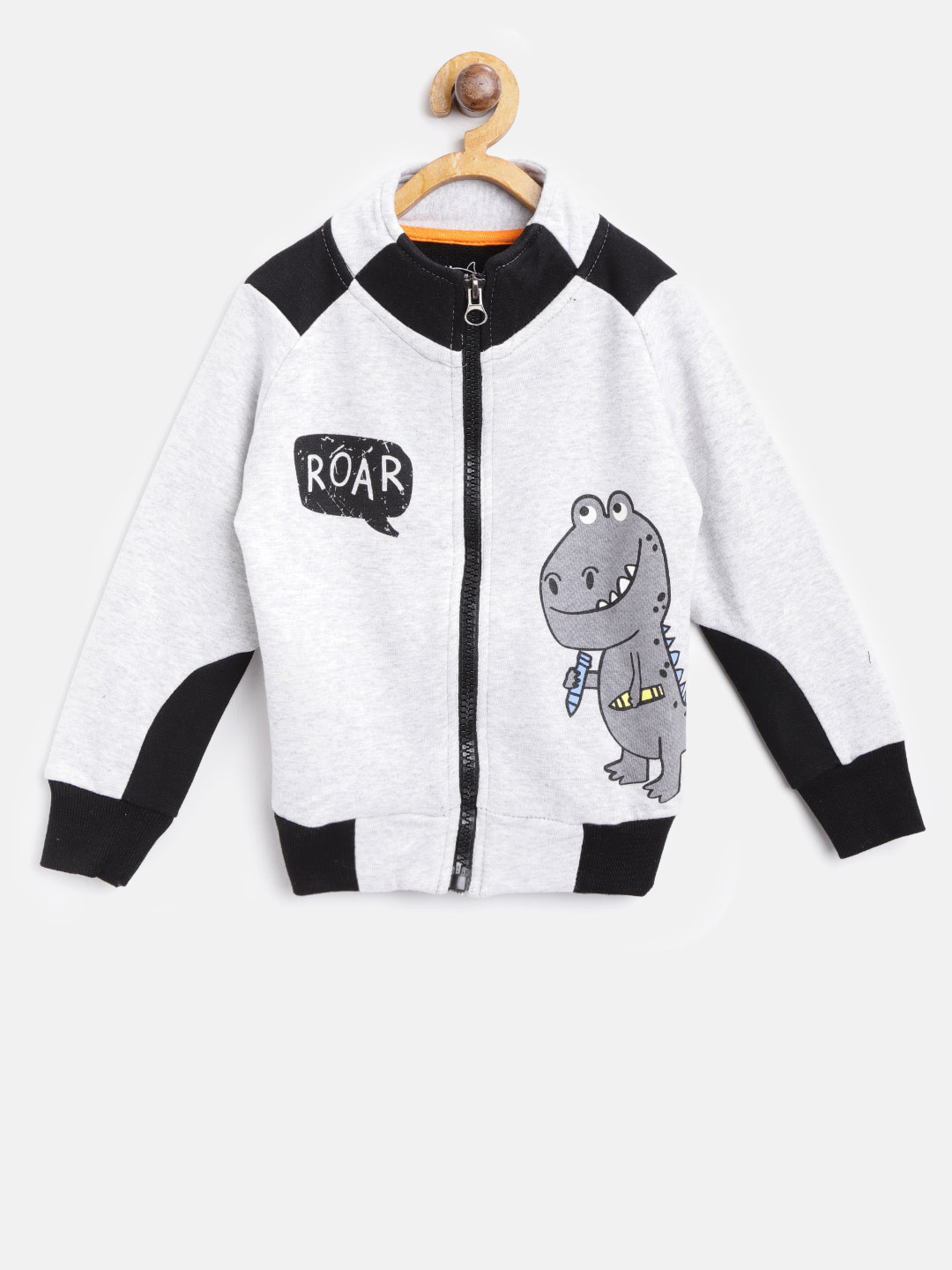 

Lazy Shark Boys Grey Melange Printed Sweatshirt