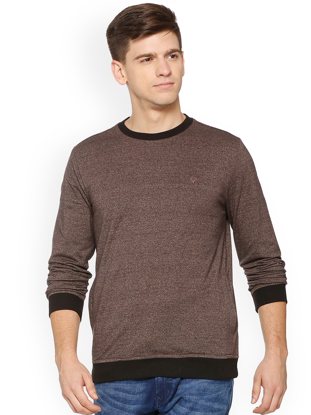 

Allen Solly Men Brown Solid Sweatshirt