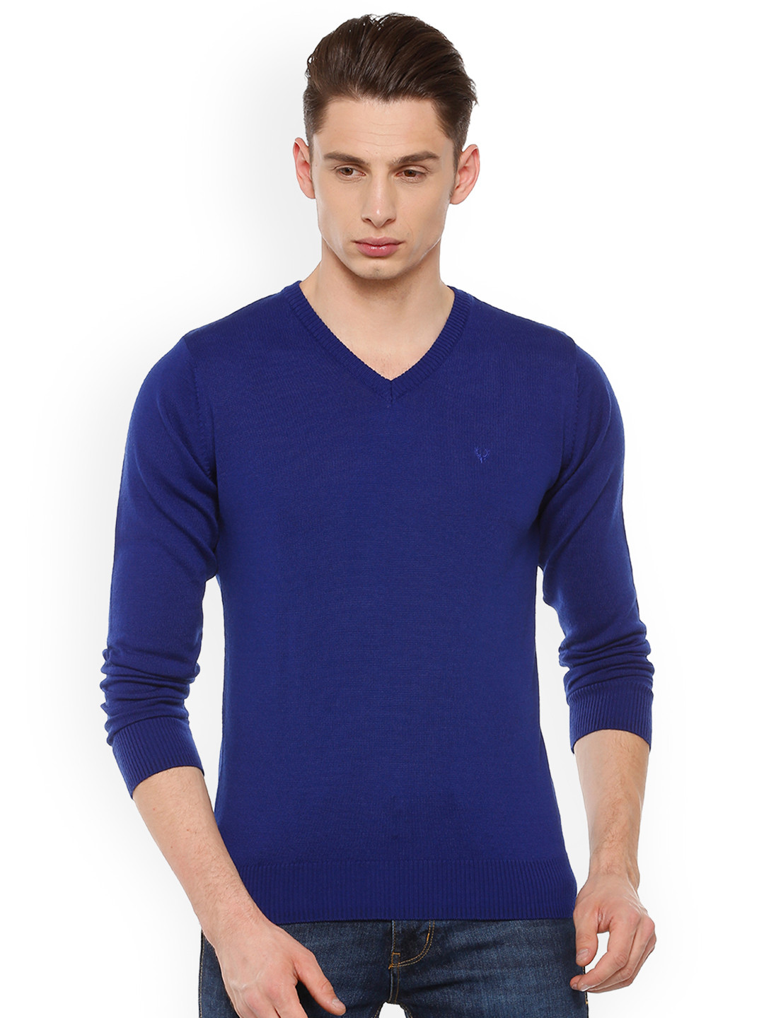 

Allen Solly Men Blue Solid Pullover
