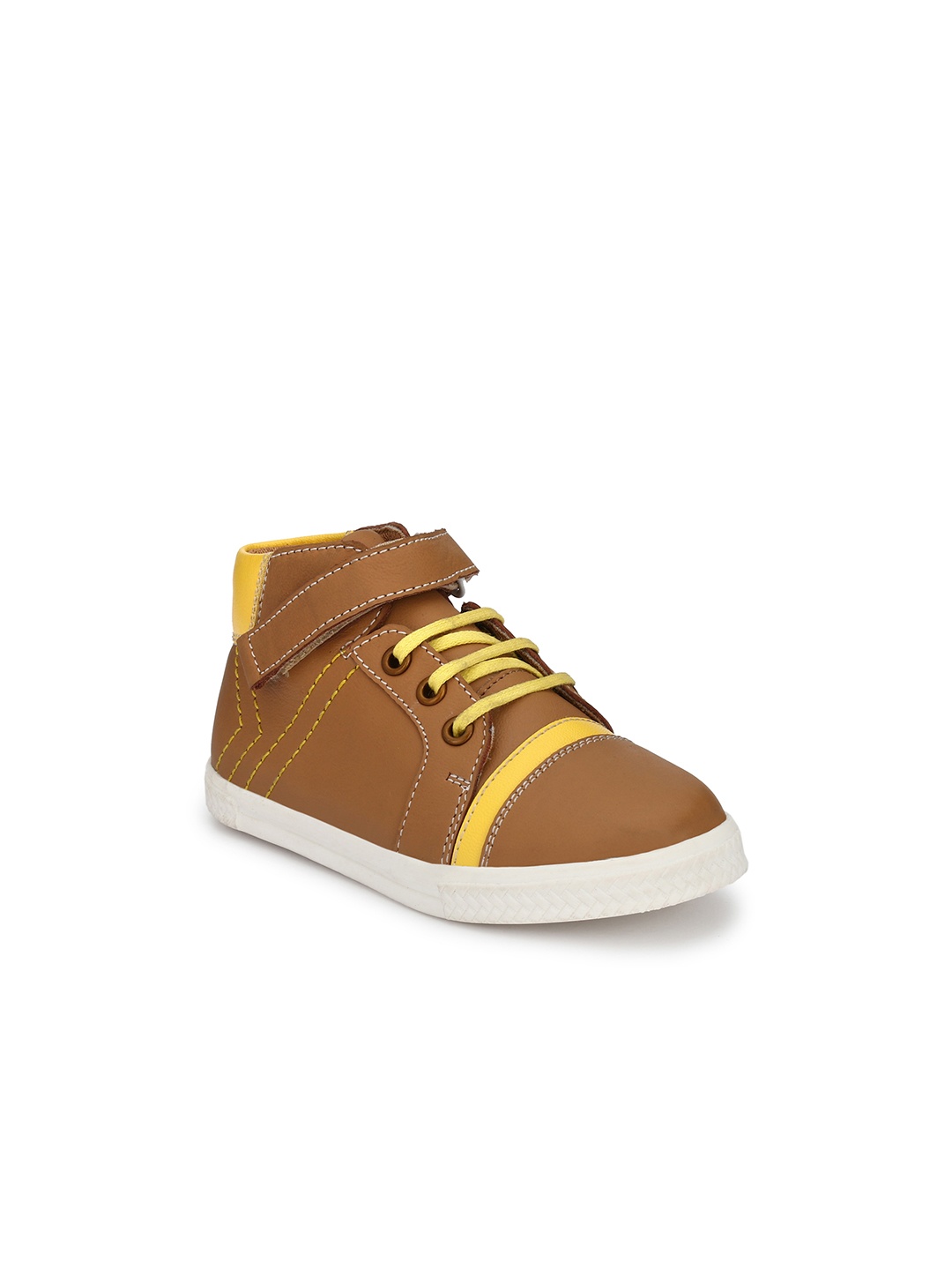 

TUSKEY Boys Tan Brown Leather Sneakers