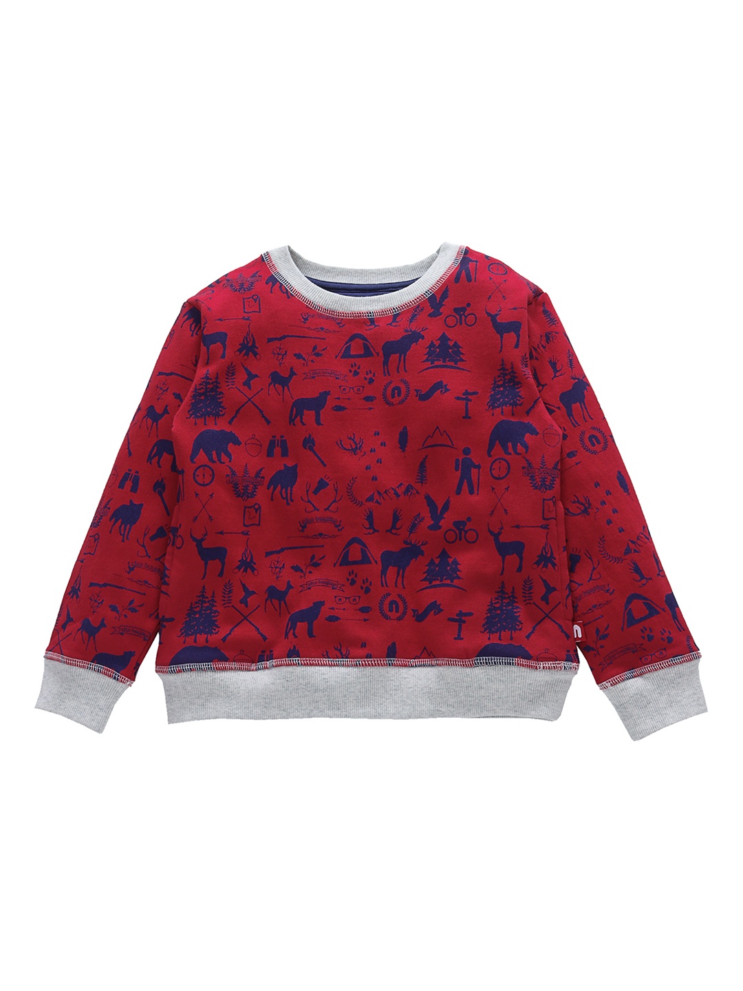 

Nino Bambino Boys Organic Cotton Red Printed Sweatshirt