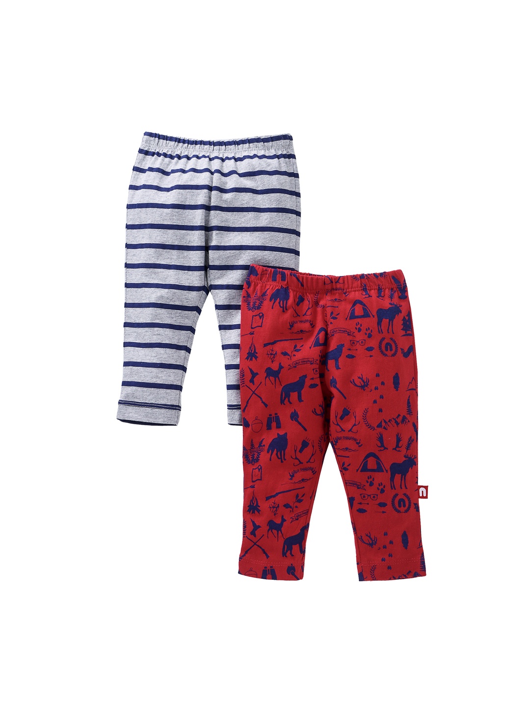 

Nino Bambino Girls Pack of 2 Printed Ankle-Length Leggings, Red