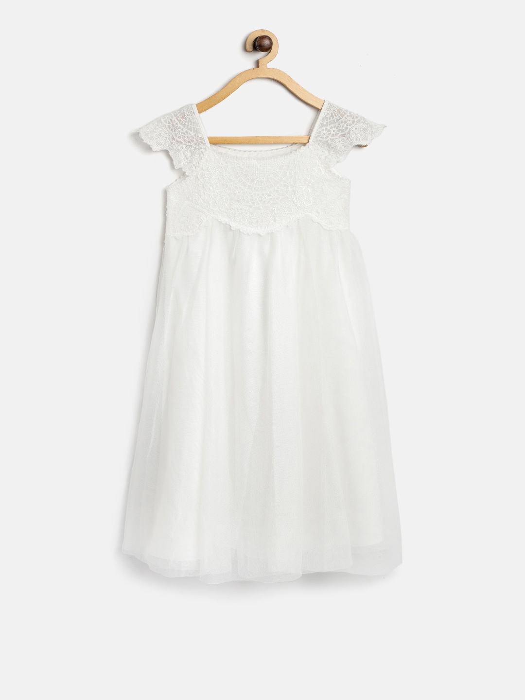 

MONSOON CHILDREN Girls White Self Design A-Line Dress