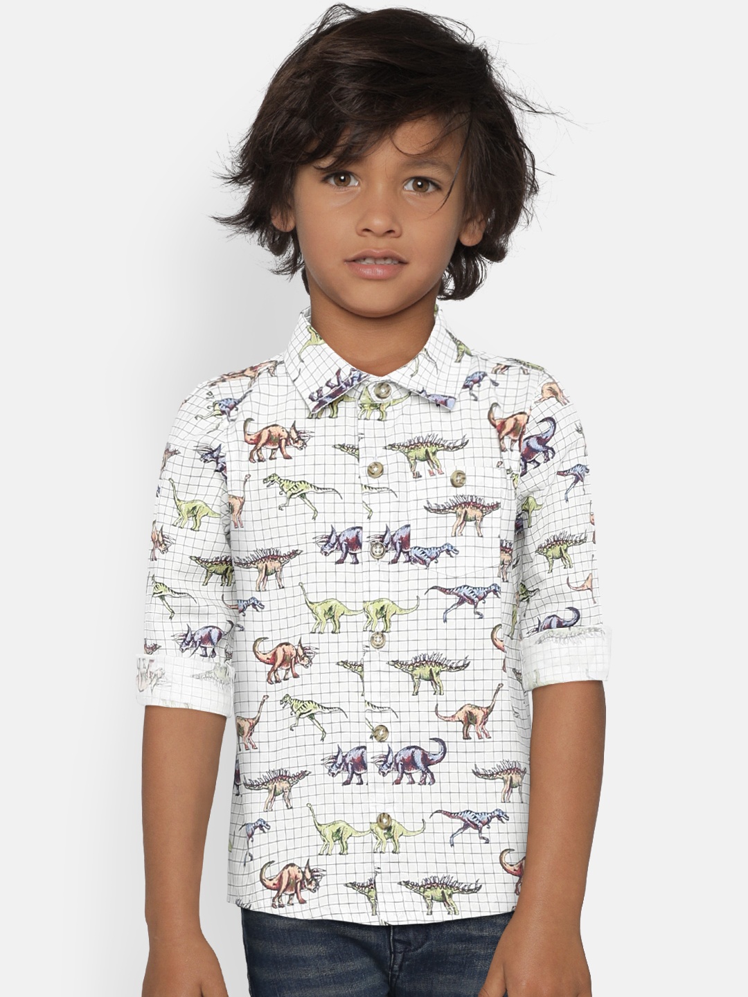 

MONSOON CHILDREN Boys Off-White Printed Casual Shirt