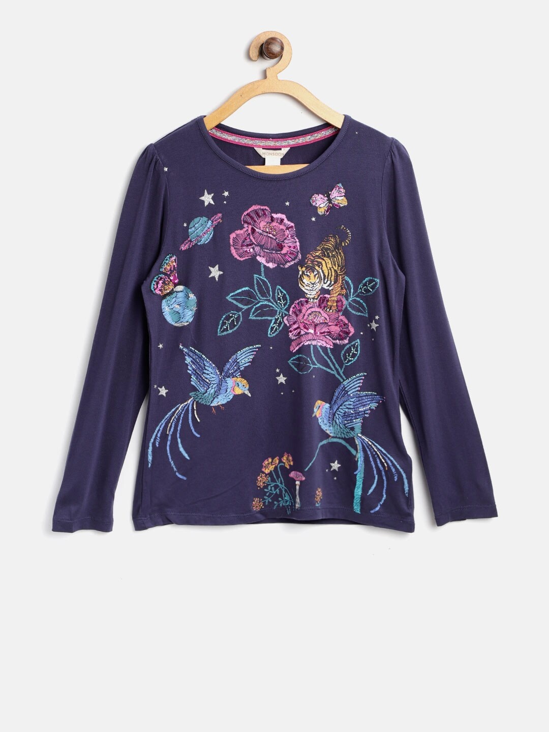 

MONSOON CHILDREN Girls Purple Printed Top