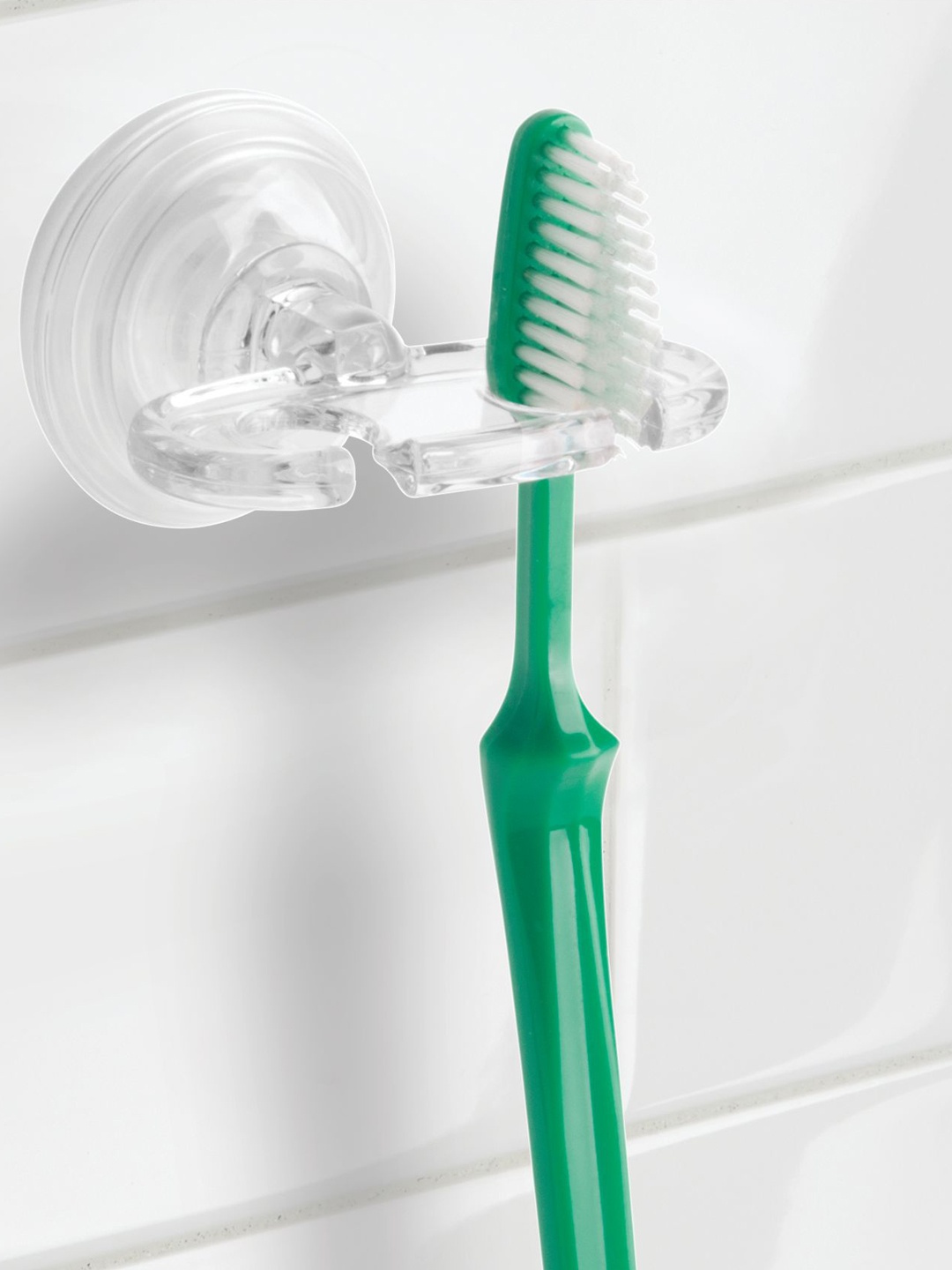 

INTERDESIGN Set Of 2 Transparent Toothbrush Holders, White