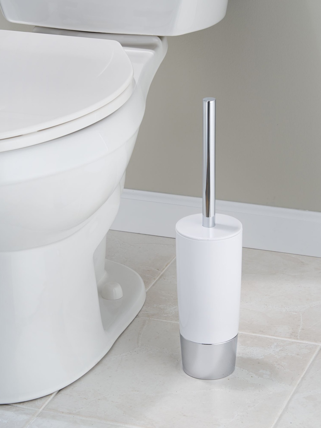

INTERDESIGN White Bowl Brush with Holder