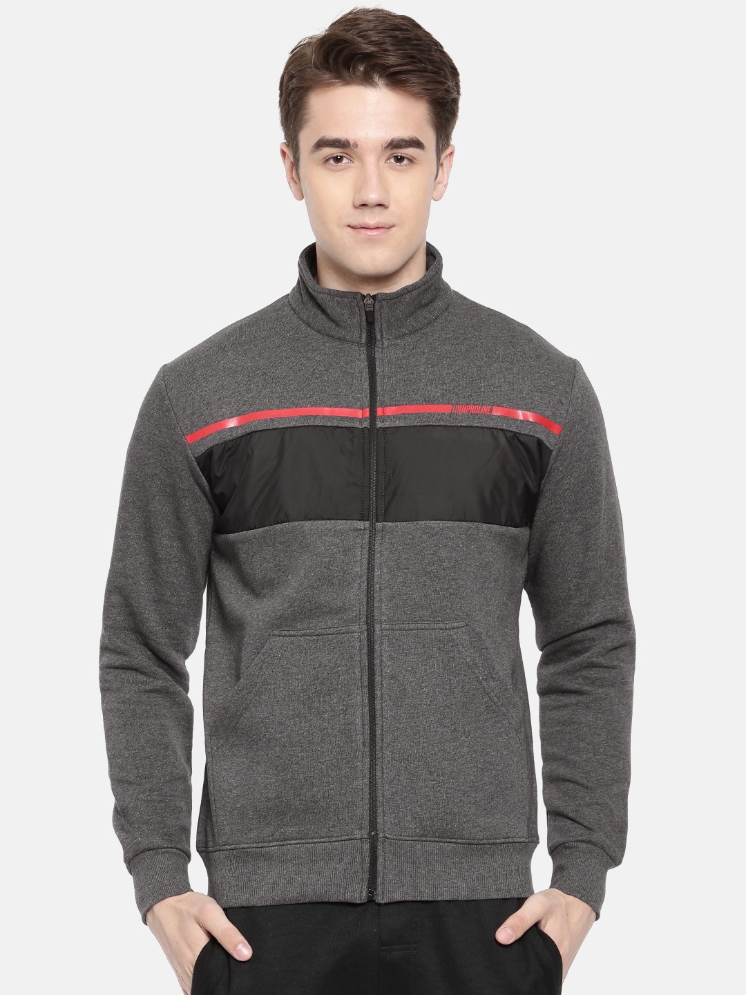 

Proline Active Men Charcoal Grey Solid Sweatshirt