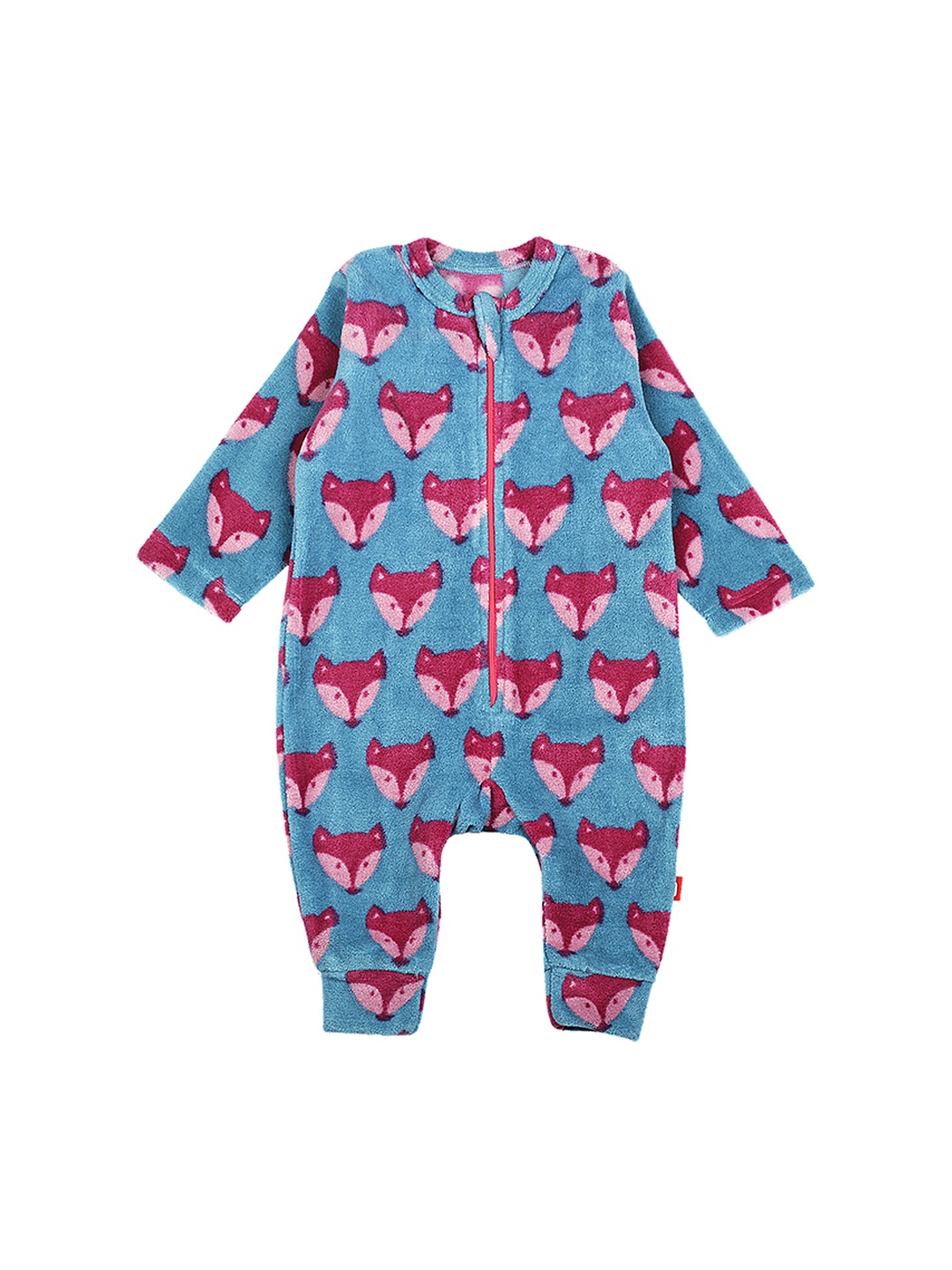 

Nino Bambino Girls Blue Organic Cotton Printed Rompers