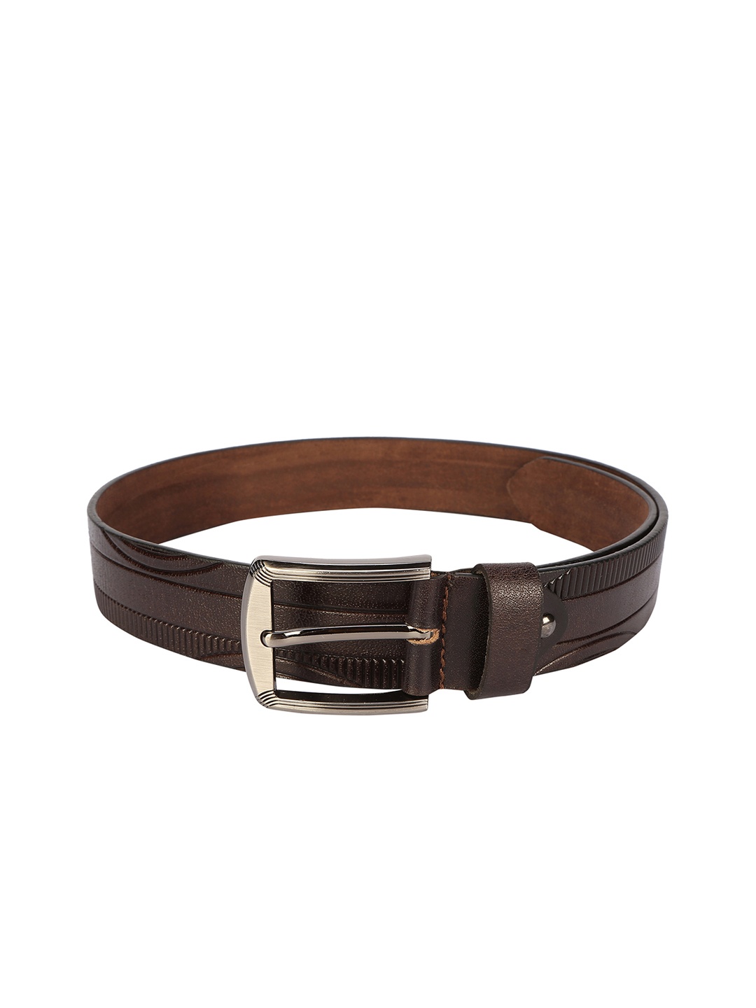 

Peter England Men Brown Textured Leather Belt