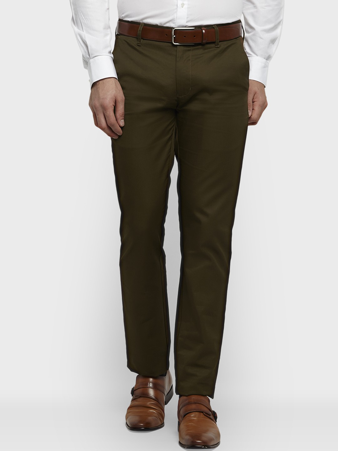 

Raymond Men Khaki Regular Fit Solid Formal Trousers