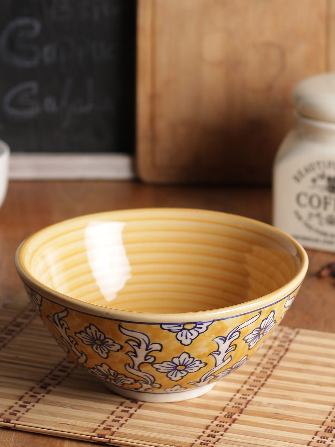 MIAH Decor Yellow Printed Ceramic Set