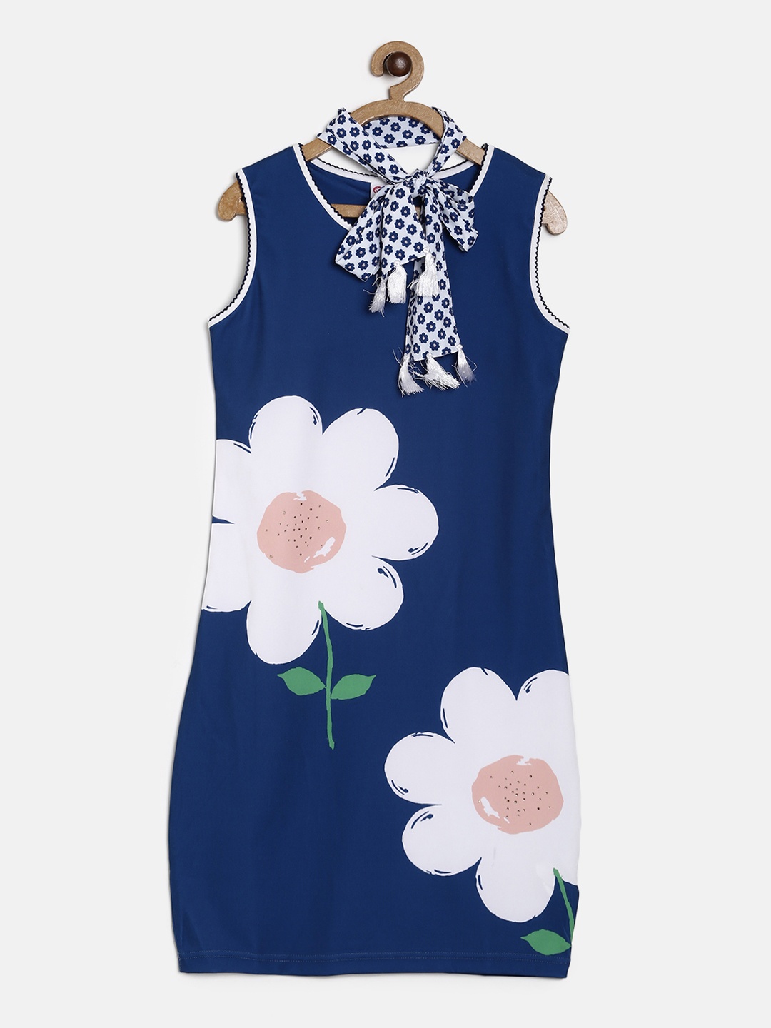

Peppermint Girls Teal SUNSHINE MAGIC Printed Sheath Dress with Scarf