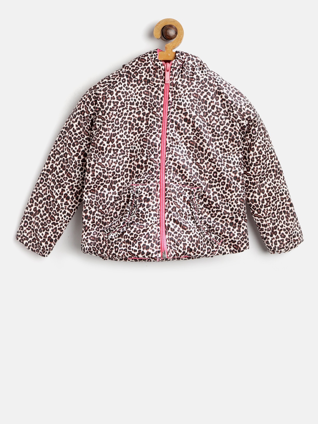 

Wingsfield Girls Brown & Beige Leopard Print Hooded Padded Jacket