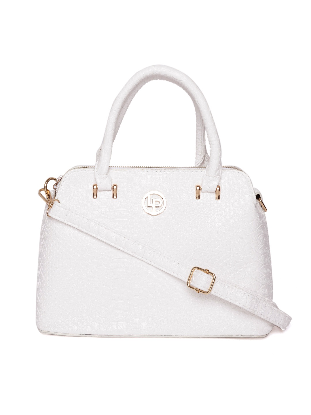 

Lino Perros Off-White Snakeskin Texture Handheld Bag