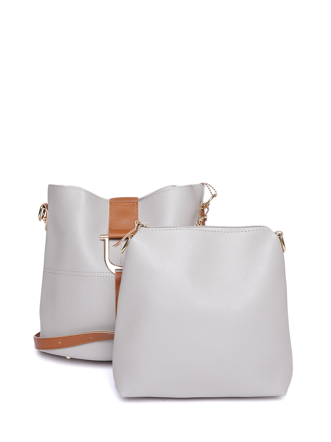 

Lino Perros Grey Solid Shoulder Bag with Pouch