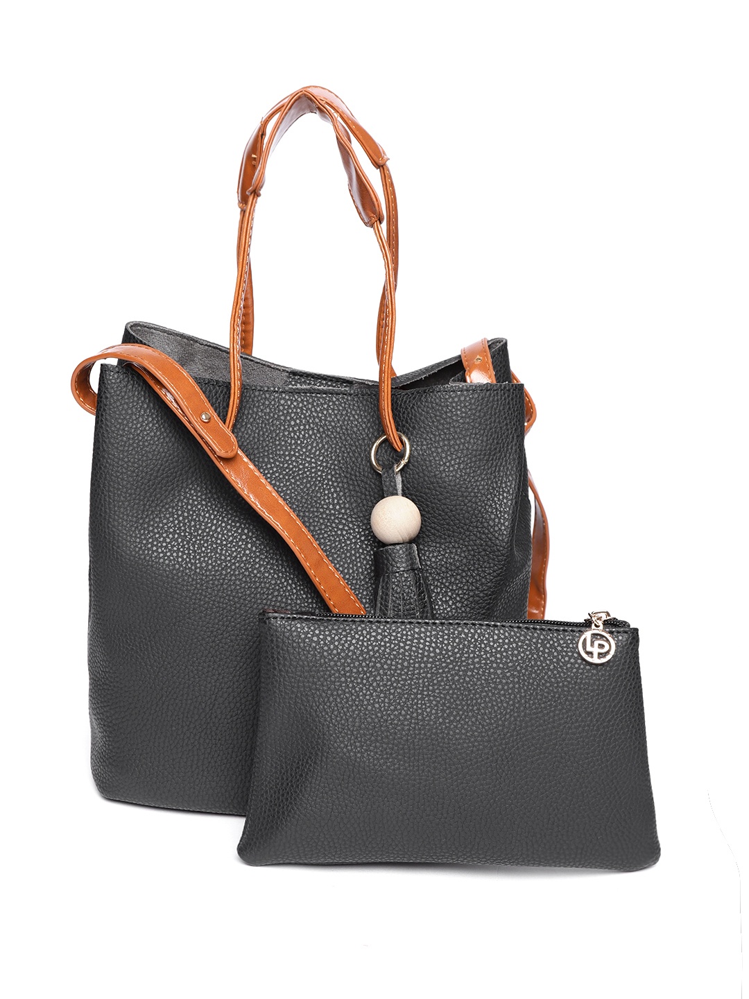 

Lino Perros Black Solid Shoulder Bag with Pouch