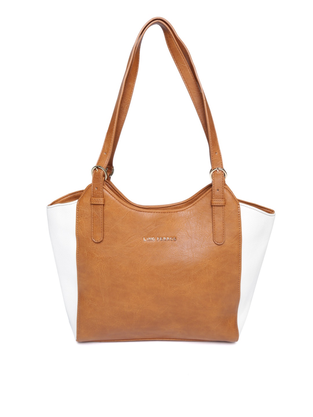 

Lino Perros Brown & White Colourblocked Shoulder Bag