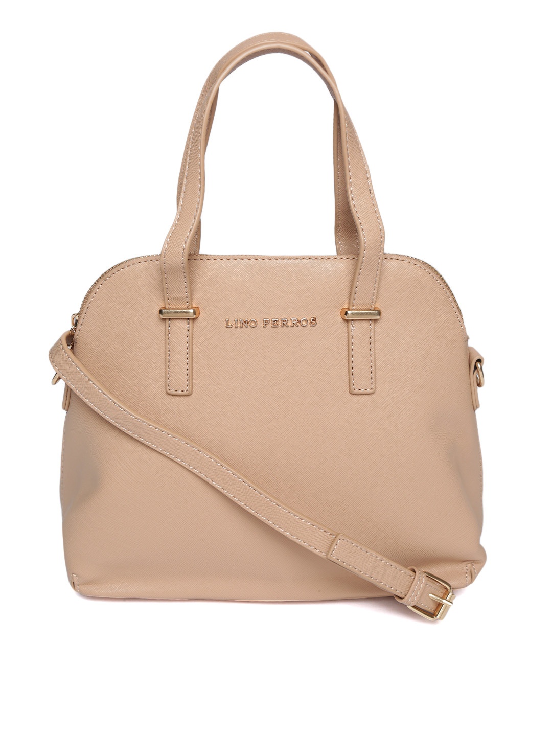 

Lino Perros Brown Solid Handheld Bag