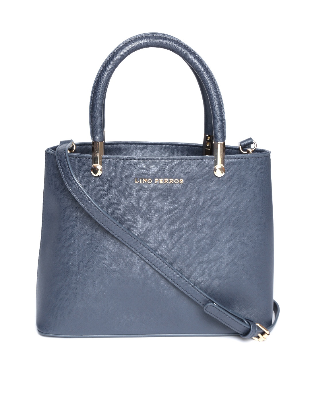

Lino Perros Navy Blue Solid Handheld Bag