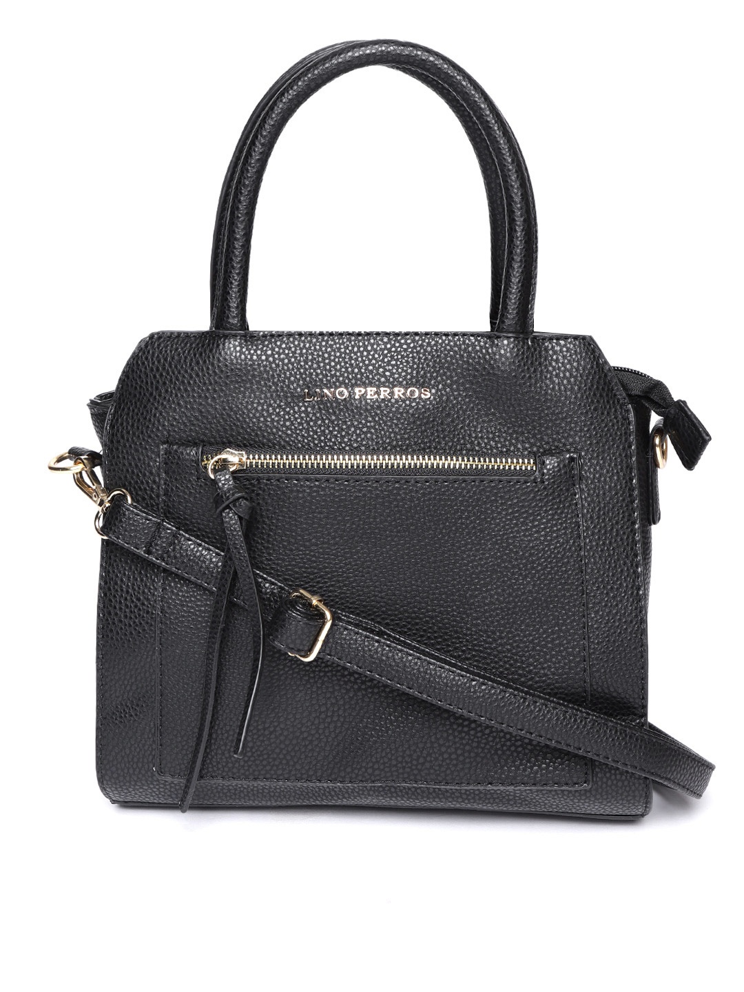 

Lino Perros Black Solid Handheld Bag