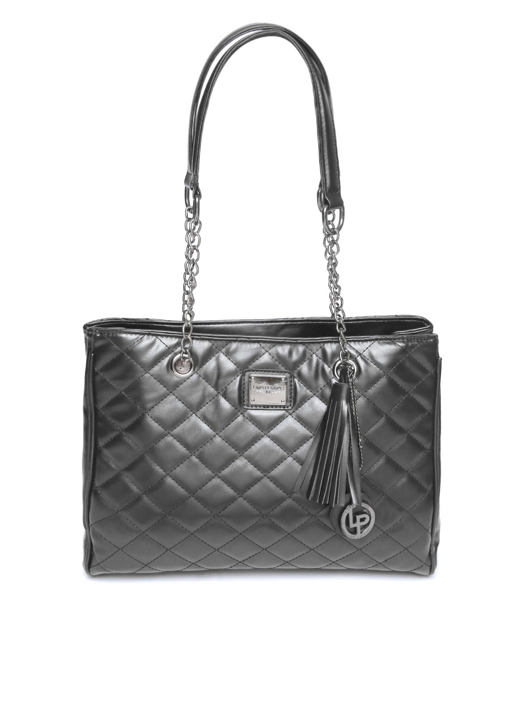 

Lino Perros Charcoal Grey Quilted Shoulder Bag