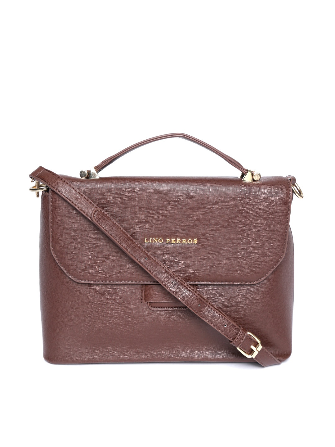 

Lino Perros Brown Solid Satchel Bag