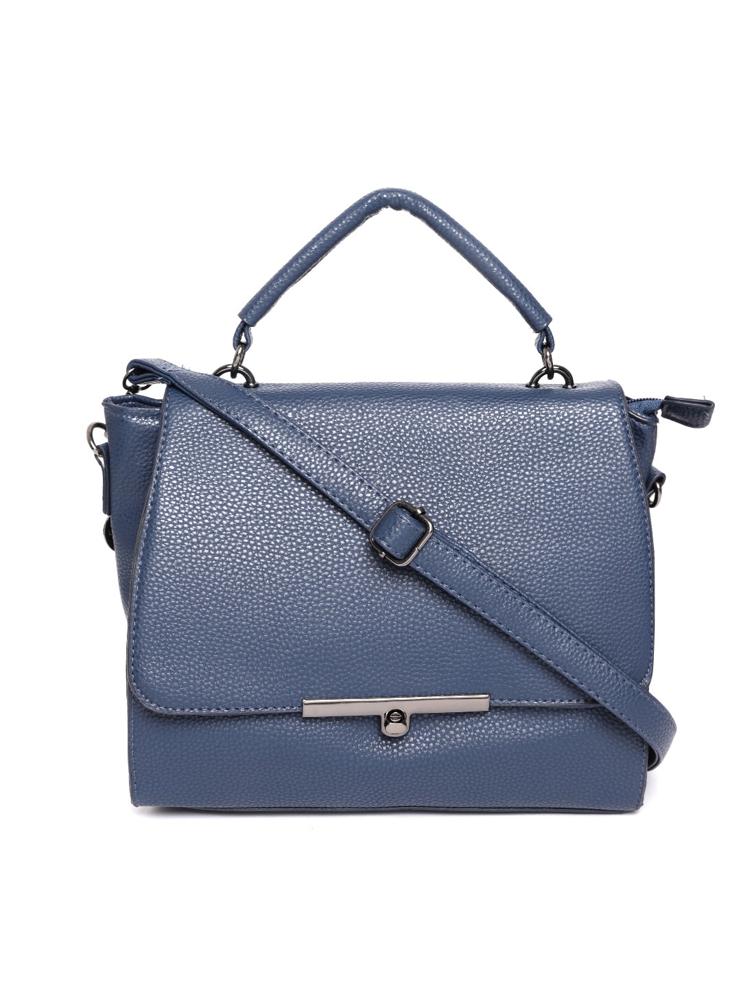 

Lino Perros Blue Solid Satchel with Detachable Sling Strap