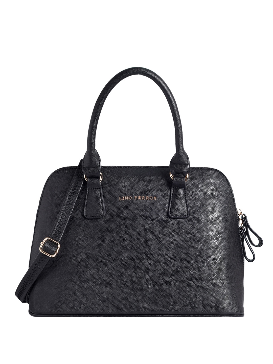 

Lino Perros Black Solid Handheld Bag