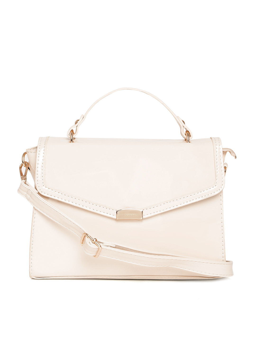 

Lino Perros Off-White Solid Satchel Bag