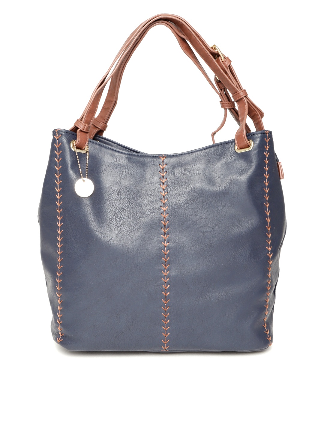 

Lino Perros Navy Blue Solid Hobo Bag