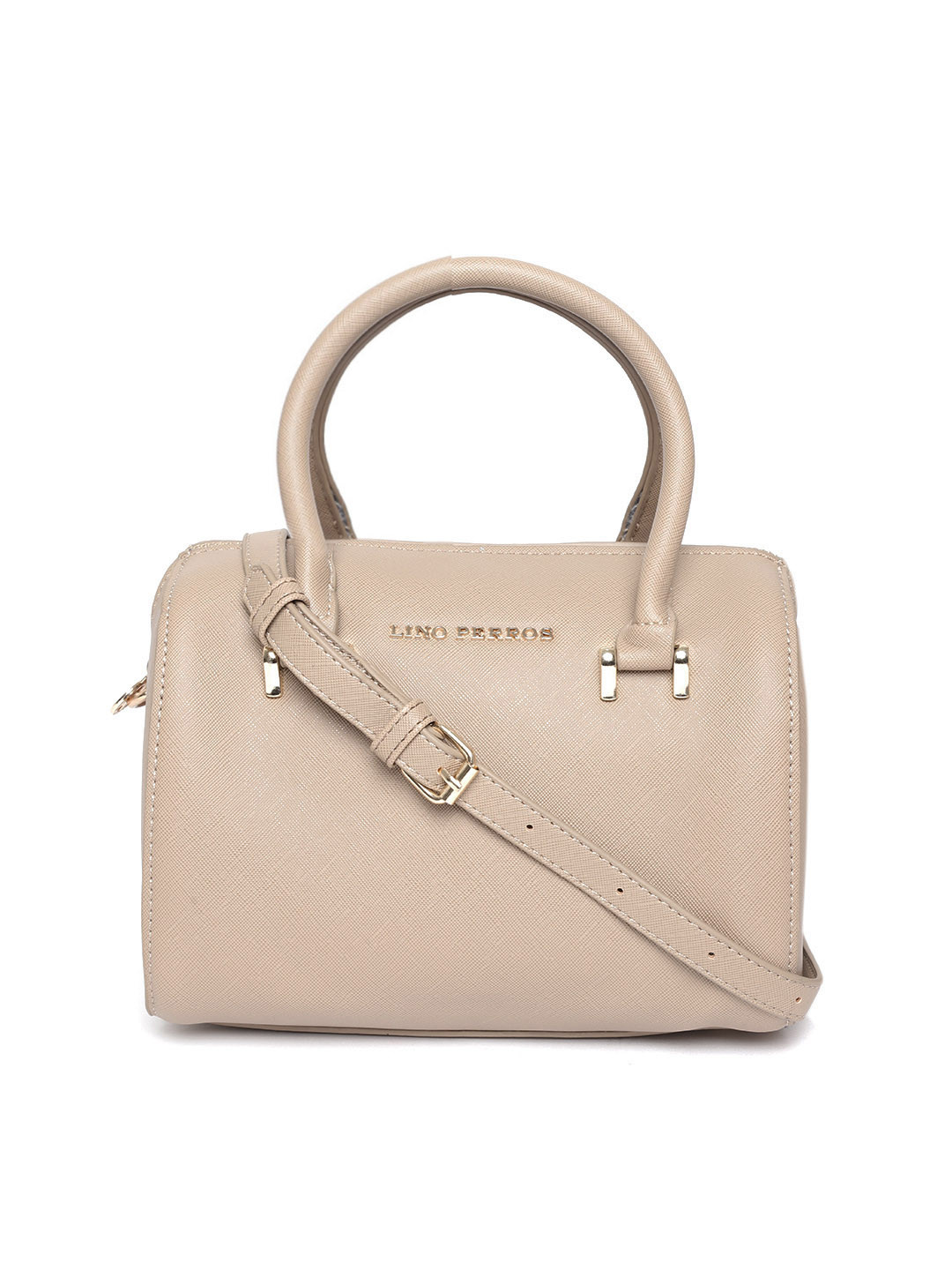 

Lino Perros Beige Solid Handheld Bag with Detachable Sling Strap