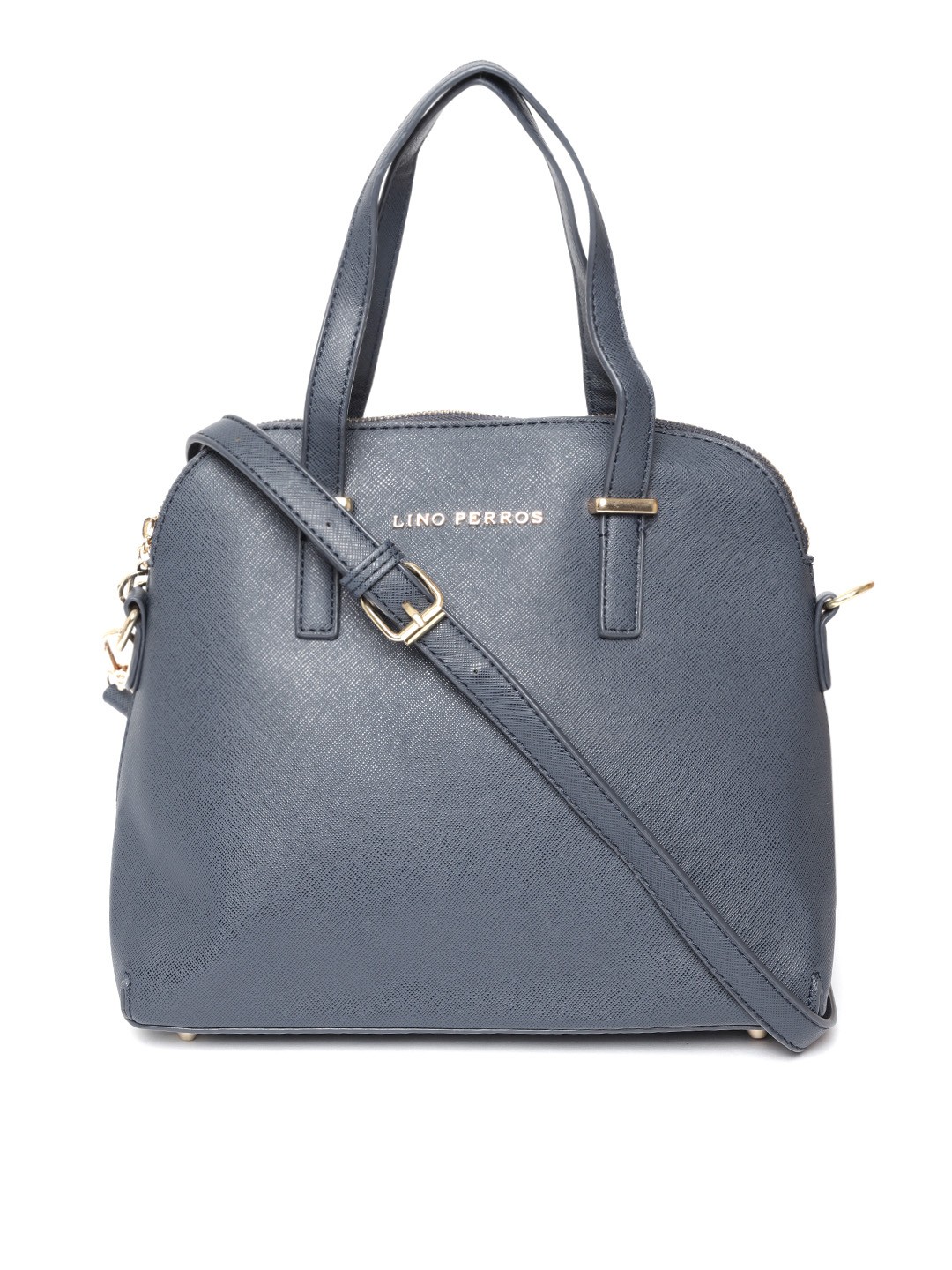 

Lino Perros Navy Blue Solid Handheld Bag