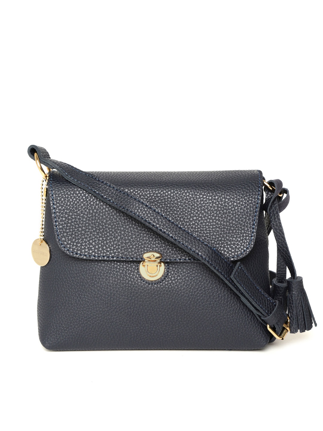 

Lino Perros Navy Blue Solid Sling Bag